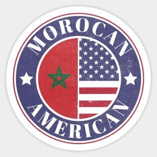 Proud Moroccan-American Badge - Morocco Flag Sticker